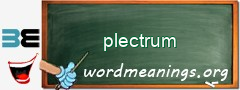 WordMeaning blackboard for plectrum